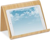 Relaxdays tabletstandaard hout - kookboekhouder tafel - boekenstandaard keuken - modern