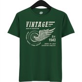 A Vintage Motorcycle Addict Est 1943 | Retro Verjaardag Motor Cadeau Shirt - T-Shirt - Unisex - Bottle Green - Maat 4XL