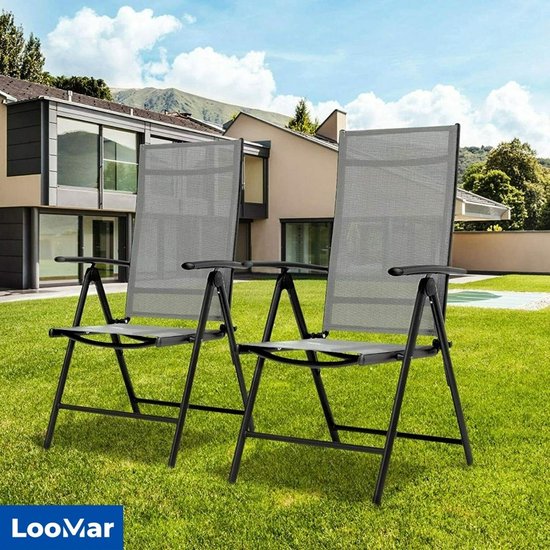2 x OPVOUWBARE tuinstoel, kampeerterrasstoel voor in de tuin
