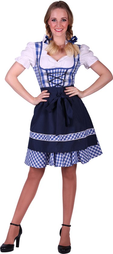 Dirndl jurk Edelweiss blauw-wit - Maat L
