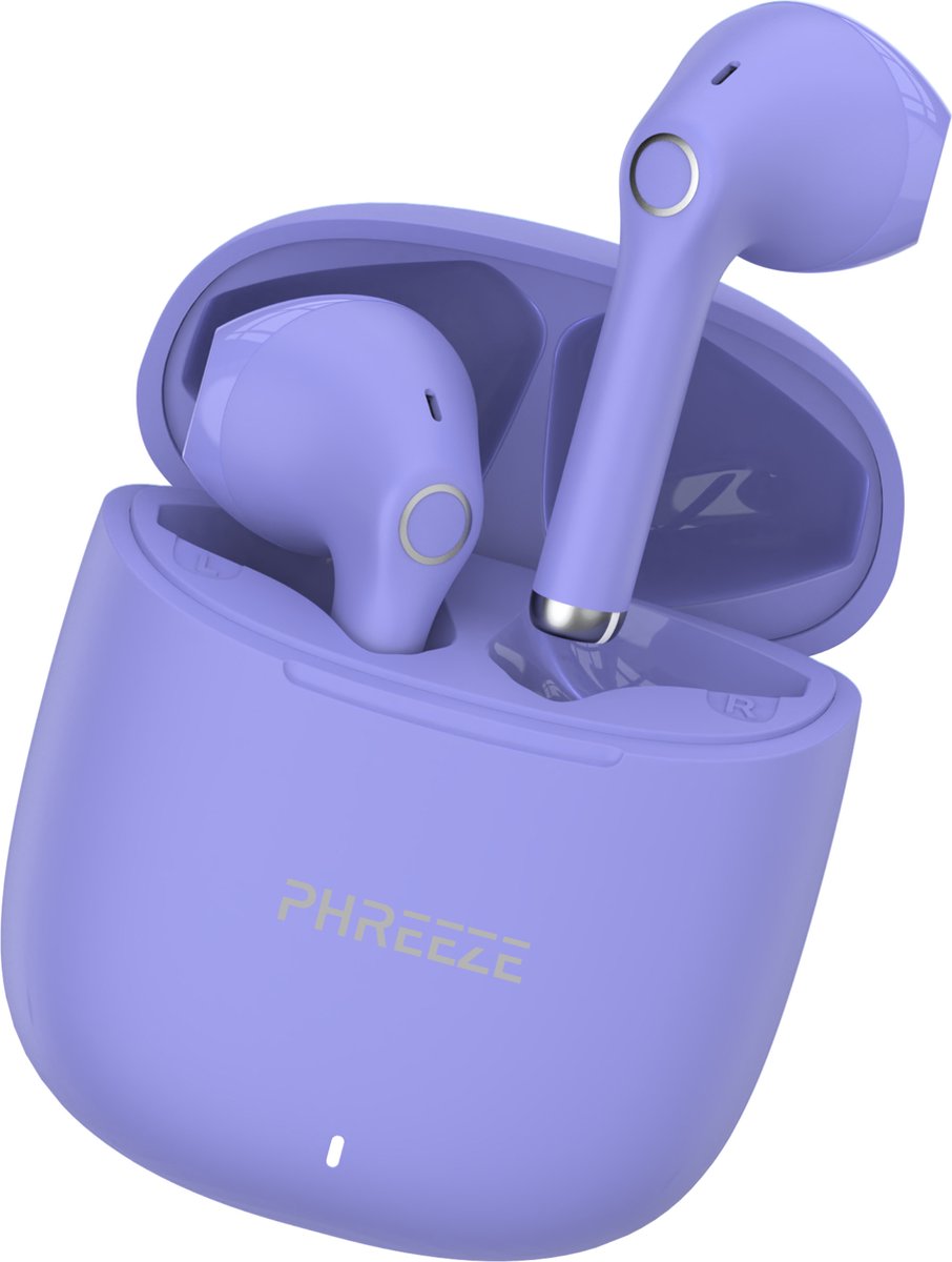 Phreeze Draadloze Oordopjes - Bluetooth Oordoppen - True Wireless EarBuds - Draadloos - 2e Generatie - Paars