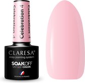 Claresa UV/LED Gellak Celebration Roze #4 – 5ml. - Roze - Glanzend - Gel nagellak
