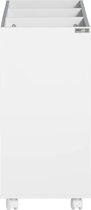 Etagère de rangement enfant Mara - Etagère à livres - Bibliothèque - Sur Roues - Caissons en tissu amovibles - MDF - Wit - Grijs - 80 x 30 x 63 cm