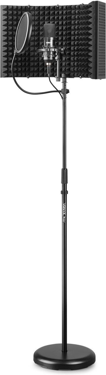 Zang microfoon - Vonyx CM300B zangset - USB microfoon, microfoon standaard, reflectiescherm en popfilter