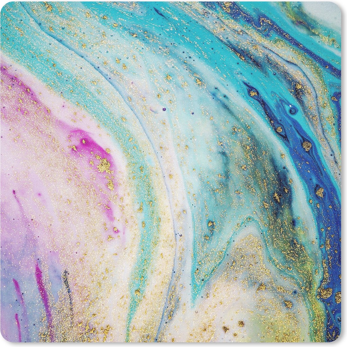Muismat 30x30 cm - Mousepad Marmer - Verf - Regenboog - Muismatten