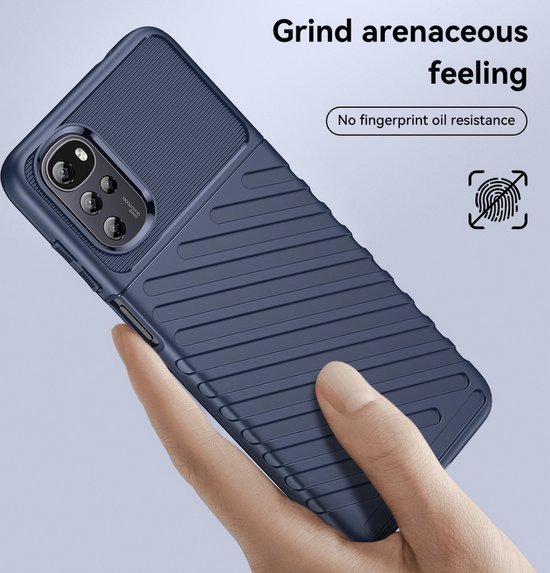 Coque Arrière en TPU Rugged Shield - Coque Motorola Moto G22 - Blauw