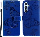 Coverup Vlinders Book Case-- Geschikt voor Samsung Galaxy A54 Hoesje - Blauw