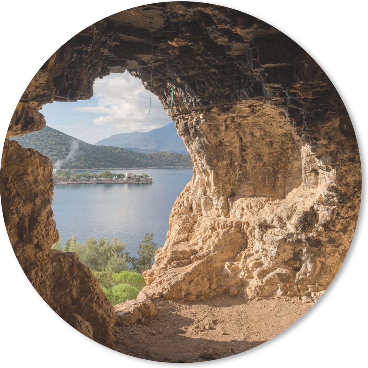Muismat rond 50x50 cm - Mousepad Water - Grot - Natuur - Landschap - Ronde muismatten