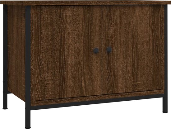 vidaXL - Tv-meubel - met - deuren - 60x35x45 - cm - bewerkt - hout - bruin - eiken