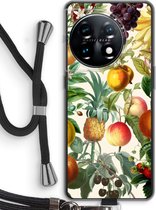 Case Company® - Hoesje met koord geschikt voor OnePlus 11 hoesje met Koord - Classic Flora - Telefoonhoesje met Zwart Koord - Bescherming aan alle Kanten en Over de Schermrand