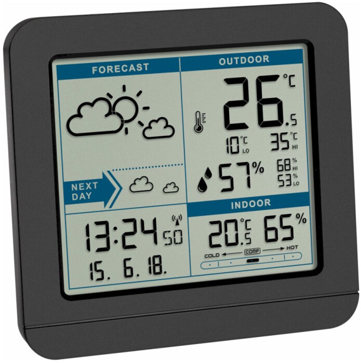 TFA Dostmann Sky 35.1152.01 Draadloos weerstation Verwachting voor 2 dagen