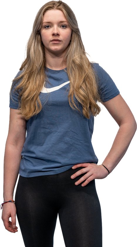 Nike Dri-Fit Swoosh chemise de sport dames bleu