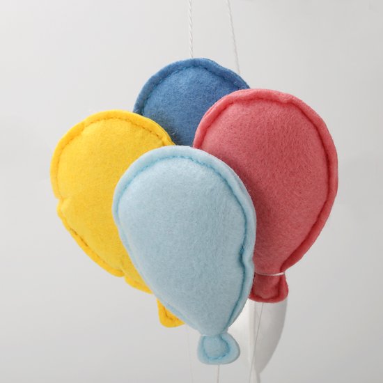 Kersvers - Box mobiel - olifant knuffel - luchtballon - mobiel baby jongen en meisje - Olifant speelgoed - safari - vrolijke kleurtjes - Vilten mobiel - Wieg - Babykamer - zonder muziekarm - olifant knuffel - slapen baby — afbeelding 5