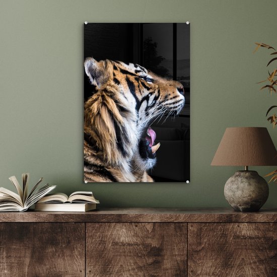 MuchoWow® Peinture sur verre - Tigre - Animaux - Portrait - 40x60 cm - Peintures sur verre acrylique - Photo sur Glas