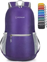 Sac à dos pliable, unisexe, capacité 20 litres, sac à dos ultra-léger, sac à dos de randonnée, adapté au voyage, violet, m