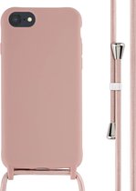 Coque iPhone 7 / SE (2022) / SE (2020) / 8 - Coque en Siliconen iMoshion avec cordon - Rose