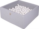 Vierkante ballenbak incl. 400 bollen - 110x110x40 cm - Lichtgrijs - All White