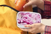 Broodtrommel Wit - Lunchbox - Brooddoos - Bloemen - Roze - Natuur - 18x12x6 cm - Volwassenen