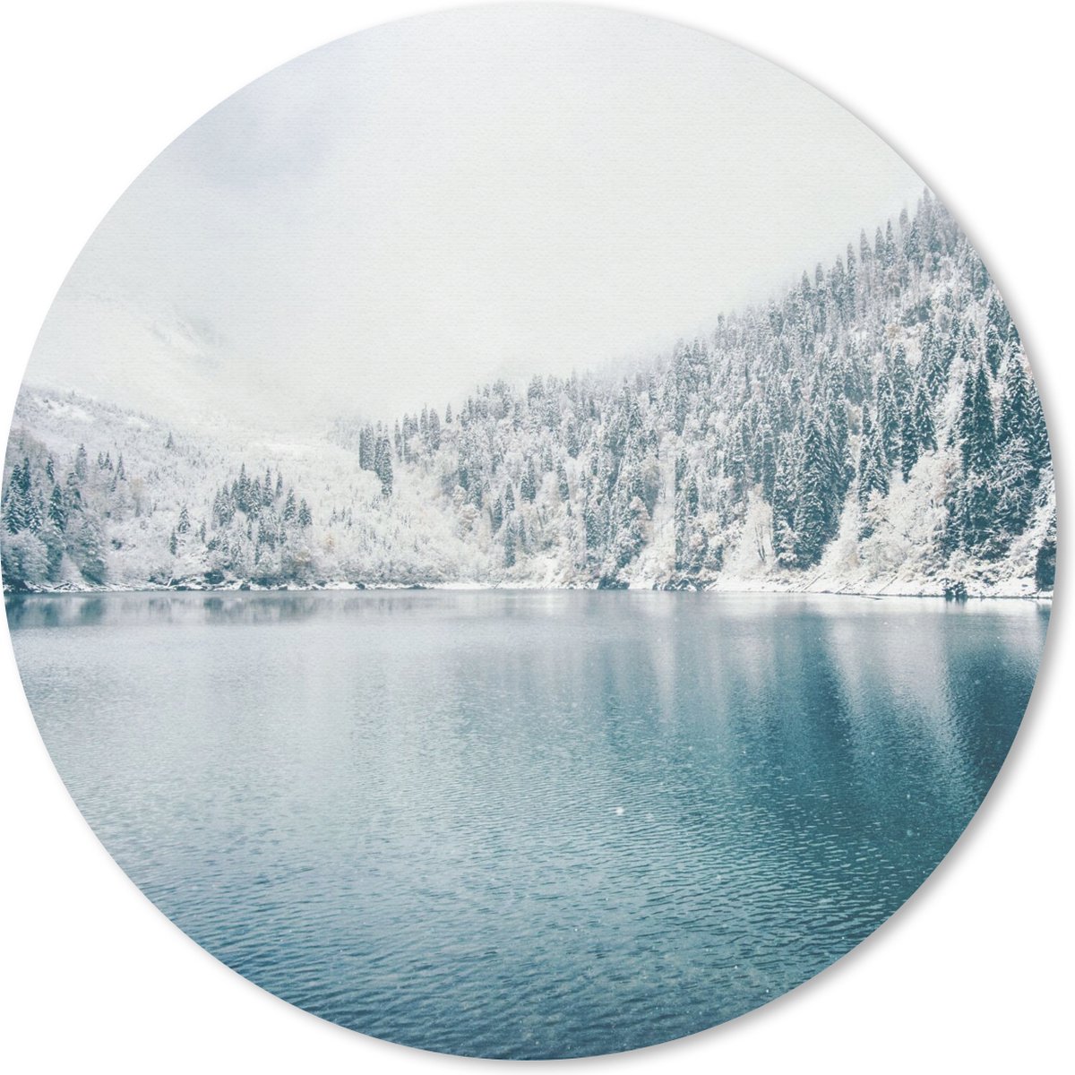 Muismat rond 30x30 cm - Mousepad Winter - Water - Sneeuw - Ronde muismatten