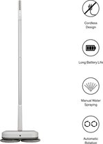 Vadrouille électrique Sinji - Sans fil - Contrôle manuel de l'eau - Rotations automatiques de la vadrouille - Convient pour le cirage des sols - Temps de travail 70 min - Temps de charge 3-4 heures - Design Elegant 25 Watt - Réservoir d'eau de 180 ml