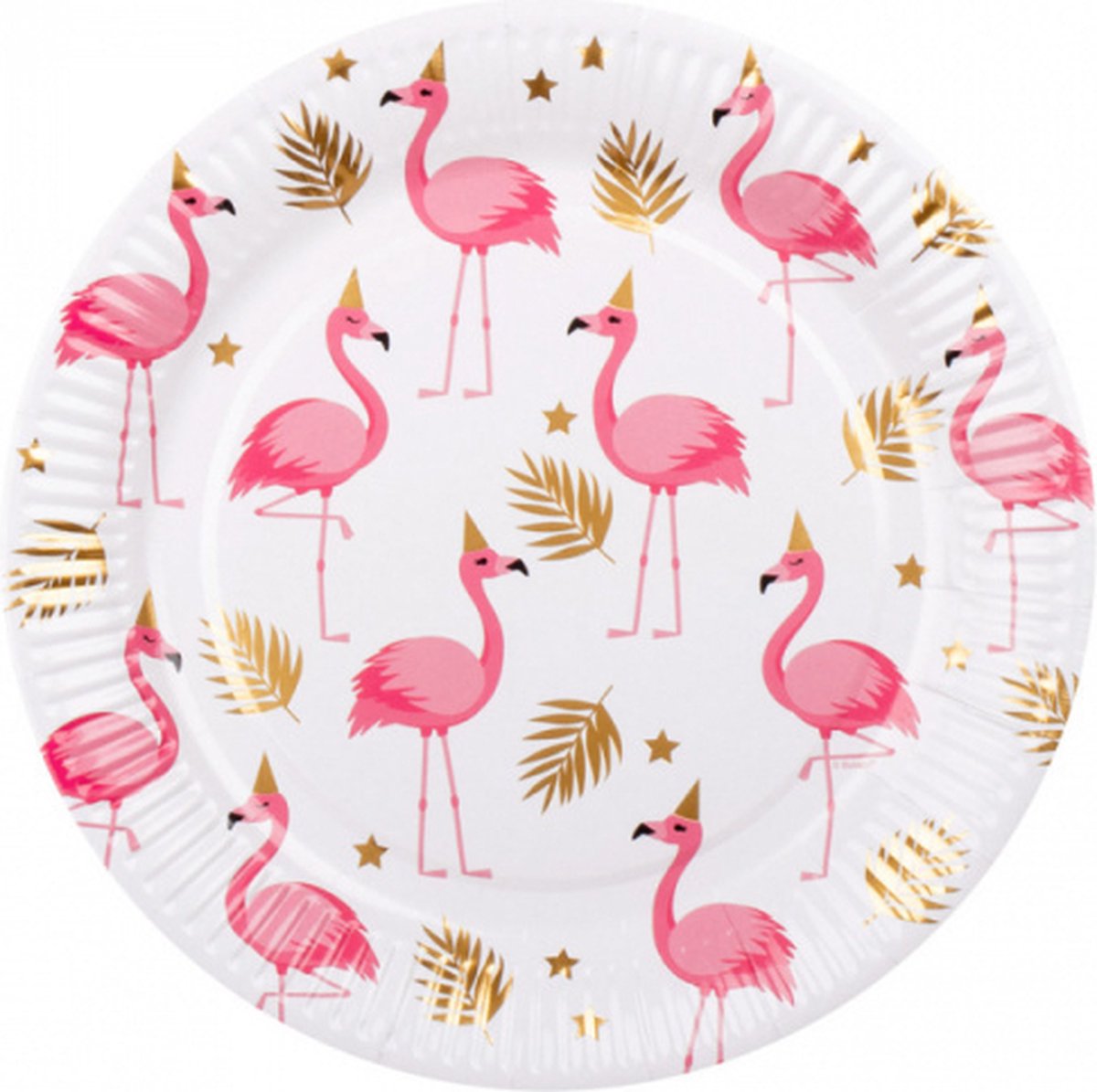 Boland - 10 Papieren bordjes Flamingo - Flamingo - Tropisch - Zomer