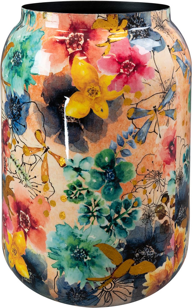 TS Collection - Vaas Designed by Lammie - Sparkle spring - 46x62 - Metaal & Epoxy - Exclusieve woonitems voor binnen - Handgemaakt - Unieke print - Designed by Lammie