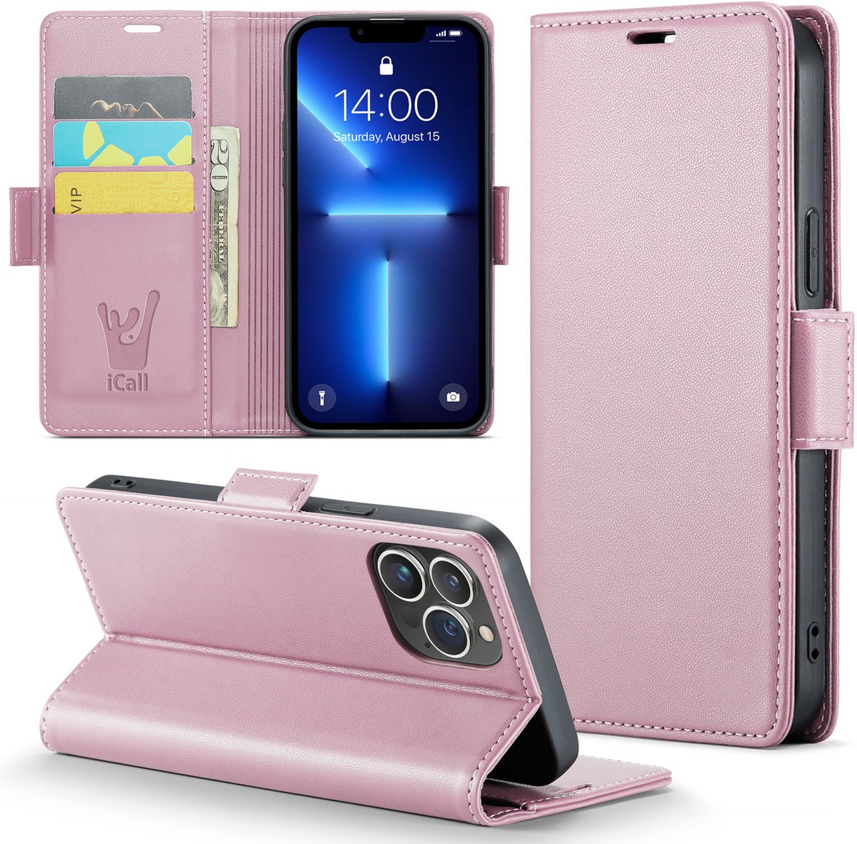 Hoesje geschikt voor iPhone 13 Pro Max - HyperCase Book Cover Kunstleer Rose