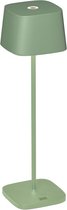 Tafellamp Capri | Geschikt voor buiten | 36 cm | 1 lichts | grijs / groen | aluminium | accu / batterij | oplaadbaar | USB
