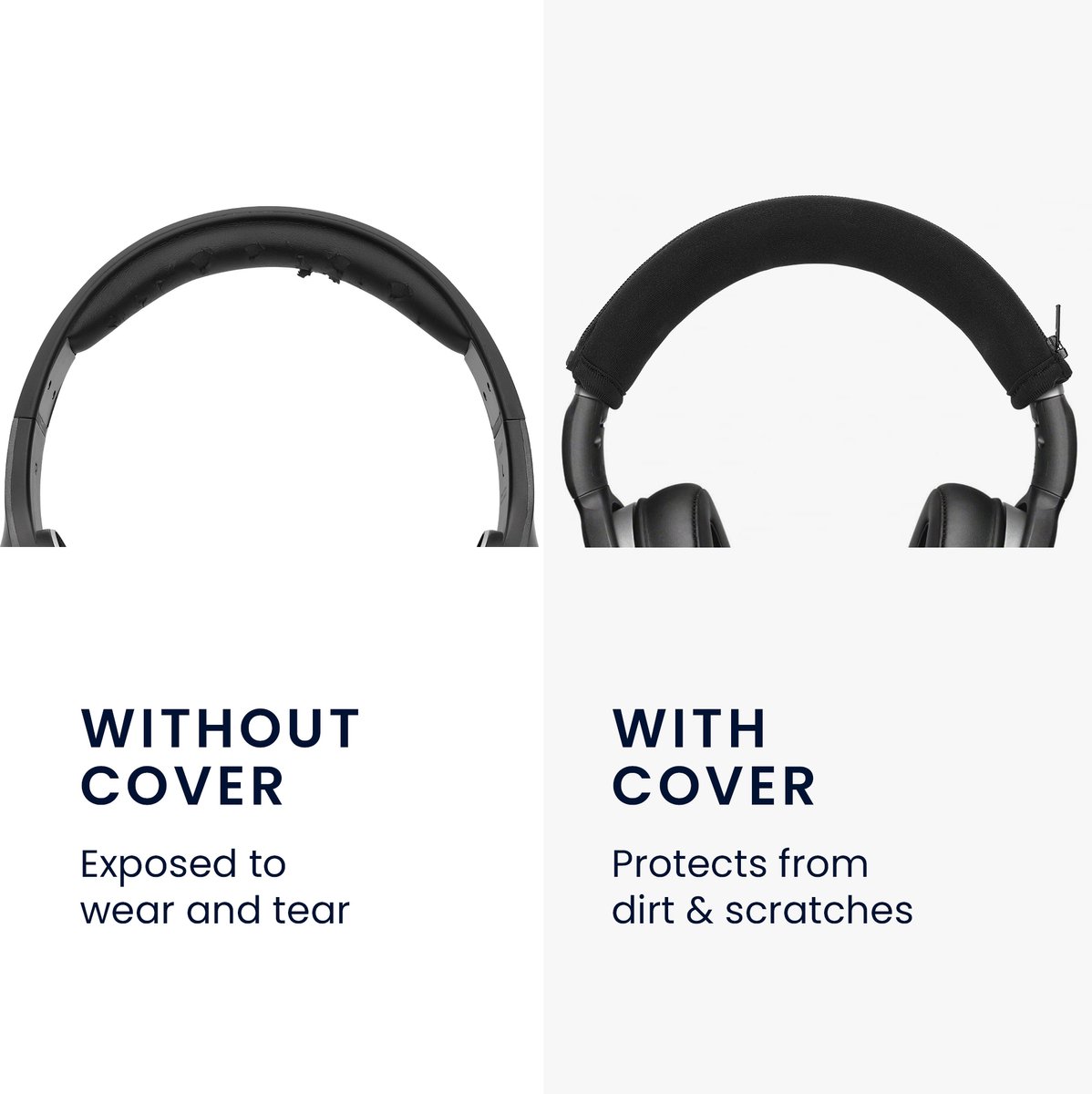kwmobile cover voor koptelefoon hoofdband - geschikt voor Sennheiser HD 4.50BTNC / HD4.40BT / HD4.30 / HD 350BT - Koptelefoon band hoes van neopreen - In zwart — afbeelding 5