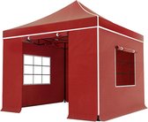 Easy up 3x3m rood luxe partytent opvouwbaar