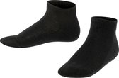 FALKE Family kort eenkleurig katoen sneakersokken enkelsokken kinderen zwart - maat 39-42