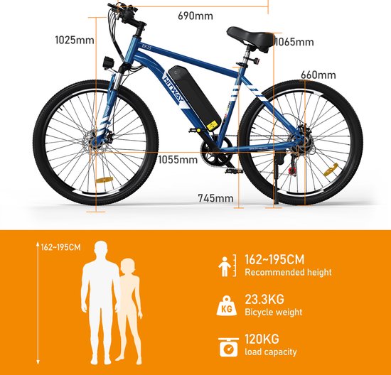 Vélo électrique Hitway BK15 | Vélo électrique avec batterie amovible | 26  pouces |... | bol