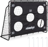 2-in-1 voetbaldoel met doelwand, pop-up voetbaldoelen voor tuin