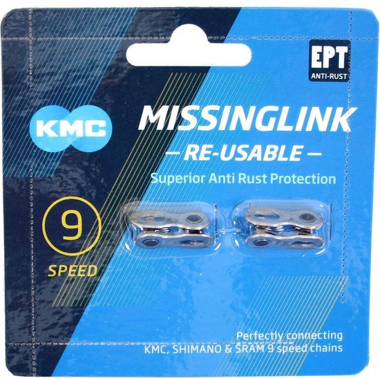 KMC Kettingschakel 9-speed - Anti-roest - Eenvoudige installatie - Zilver - 2 stuks van KMC — afbeelding 4