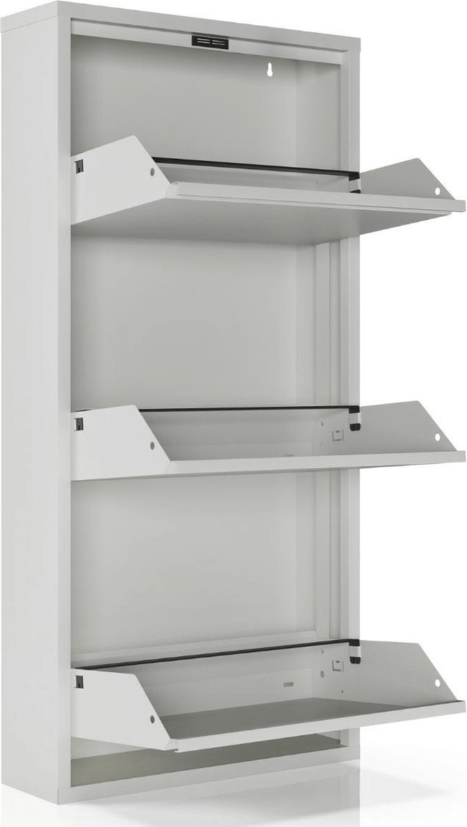 Schoenenkast Bodi 3-vaks Wit (set van 2)