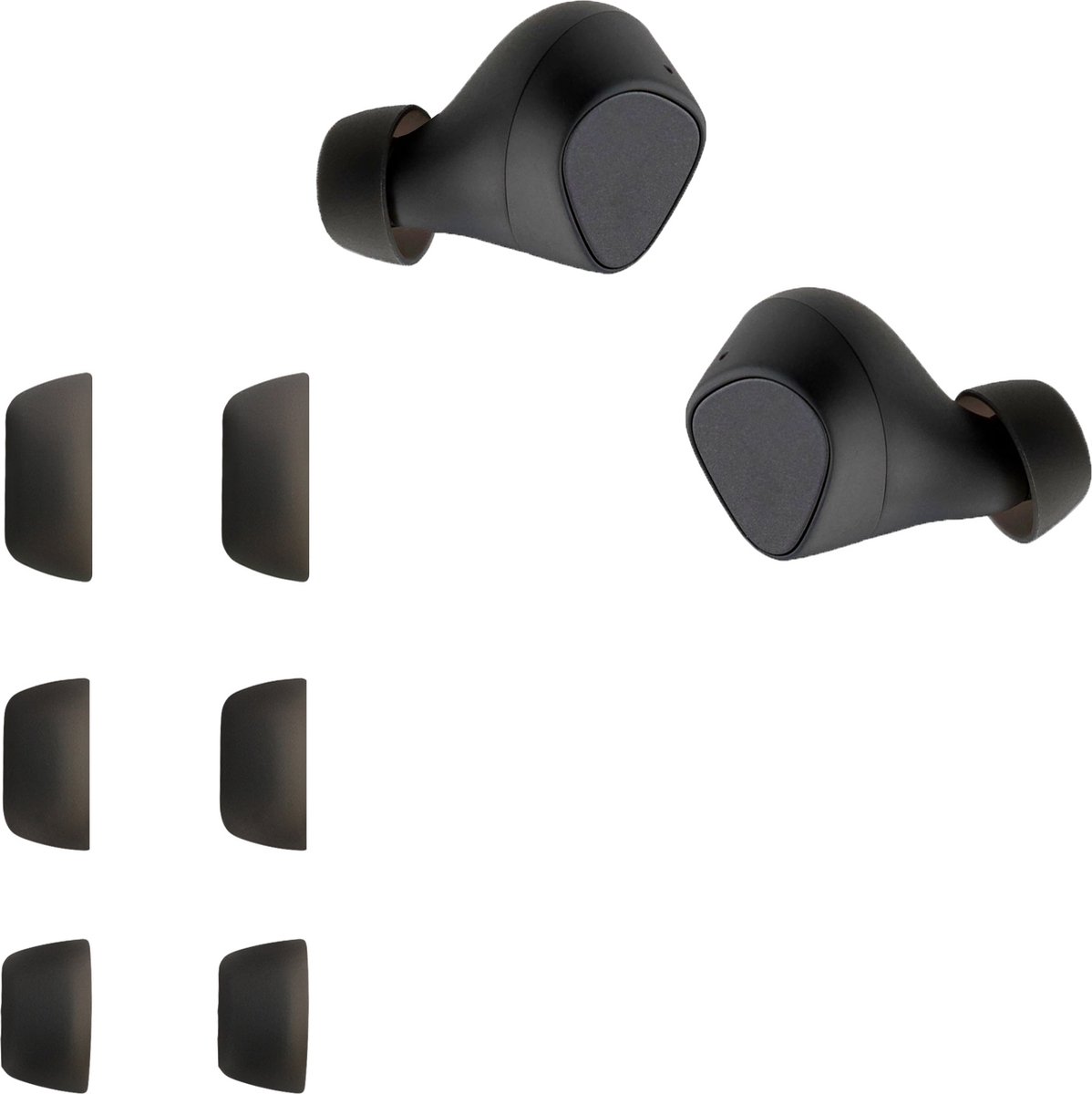 kwmobile 6x cover voor in-ear oortjes geschikt voor Jabra Elite 3 - Vervangende oordopjes van siliconen in zwart - 3 maten – foto 5