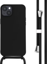 iMoshion Hoesje Geschikt voor iPhone 14 Plus Hoesje Met Koord - iMoshion Siliconen hoesje met koord - Zwart