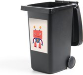 Container sticker Robot - Tandwiel - Gezicht - Antenne - Kids - Jongetjes - 40x60 cm - Kliko sticker