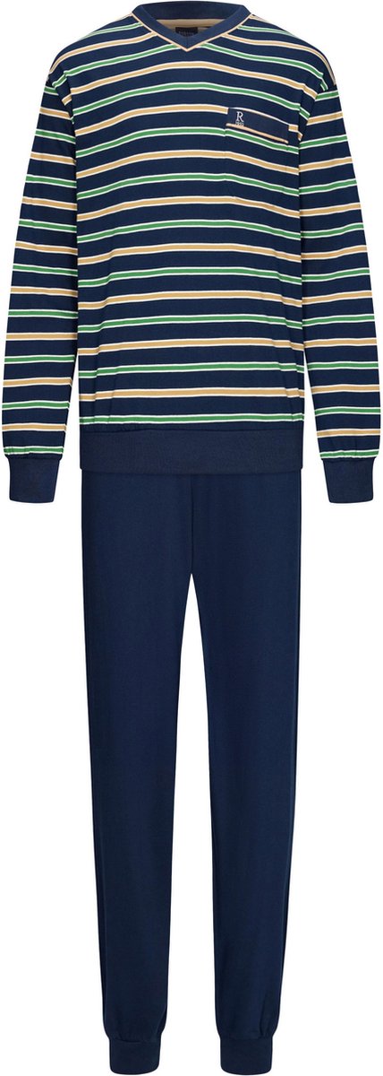 Robson - Heren Pyjama set Ben - Groen / Blauw - Katoen - Maat 58