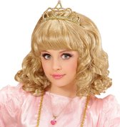 Widmann - Koning Prins & Adel Kostuum - Schoonheidskoningin Pruik, Prinses Blond Met Kroon Kind - Blond - Carnavalskleding - Verkleedkleding