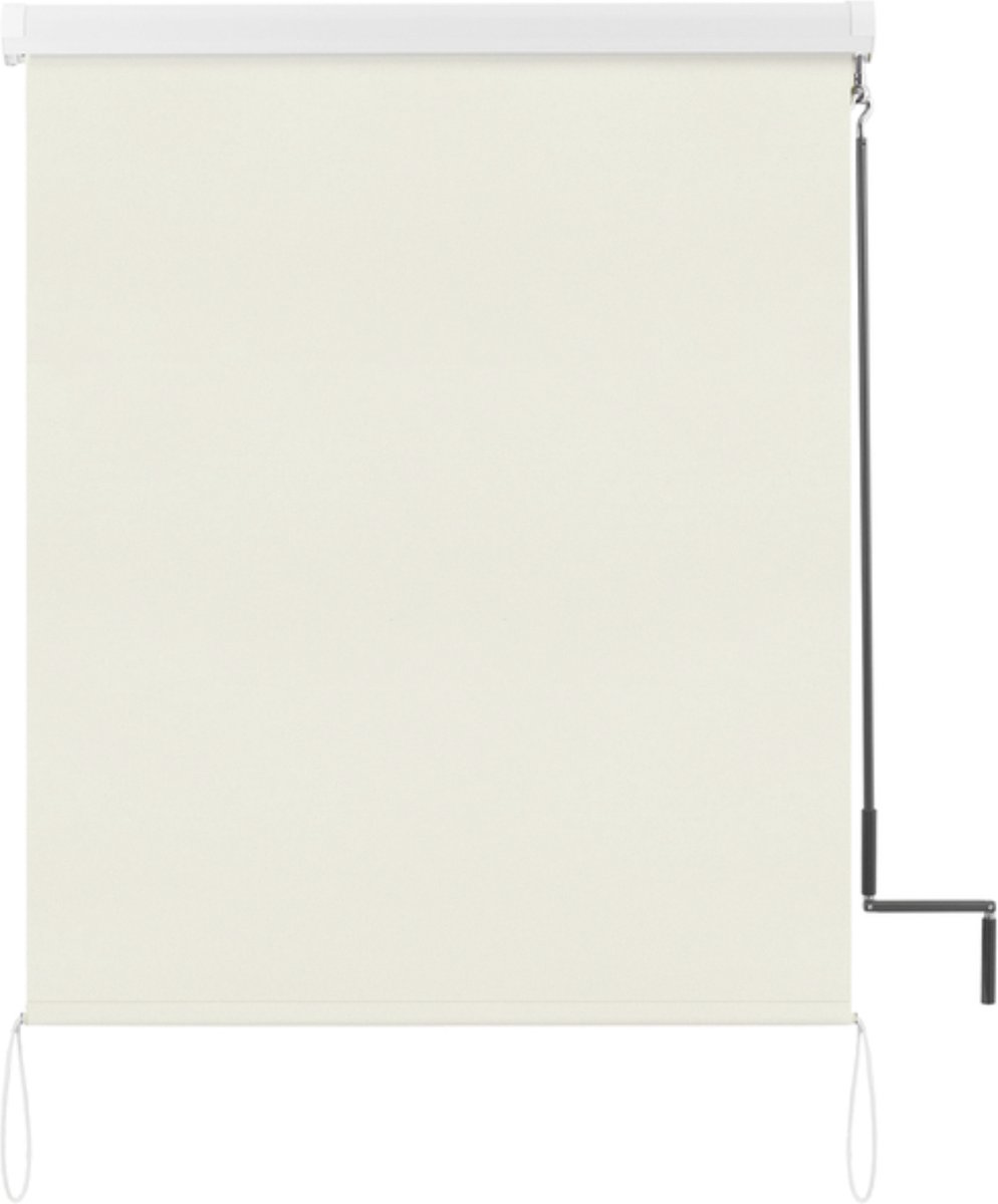 Happyment Rolgordijn met crank - Beige - 140x140cm - Rolgordijnen verduisterend - Luxaflex - Waterafstotend - Isolerend - Zonder of met boren - Voor balkon