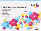 FLWR - Inktcartridges / CLI-526 / Multipack Zwart & Kleur - Geschikt voor Canon
