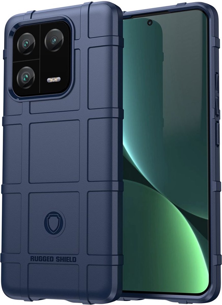 MobyDefend Hoesje - Geschikt voor Xiaomi 13 Pro - Rugged Shield TPU Backcover - Blauw