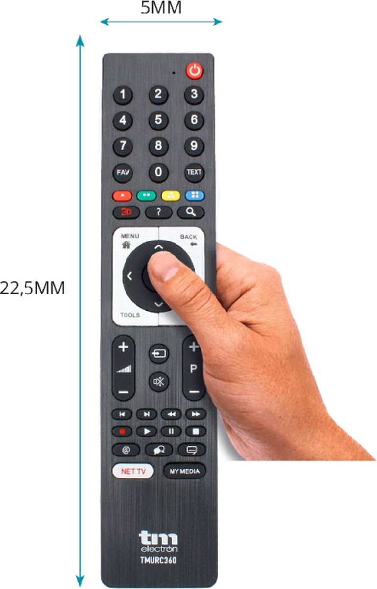 Remote control TM Electron TV LED, LCD, GRUNDIG, BEKO Black
