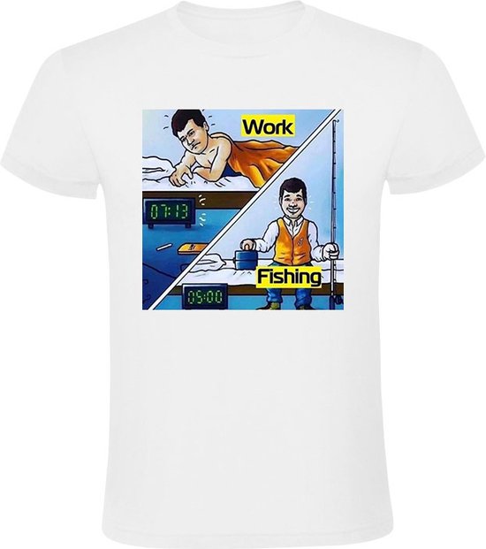 Réveil poisson T-shirt homme - lit - pêche - pêcheur - drôle