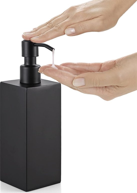 Distributeur de savon Noir Distributeur de savon à vaisselle en acier  inoxydable 350... | bol