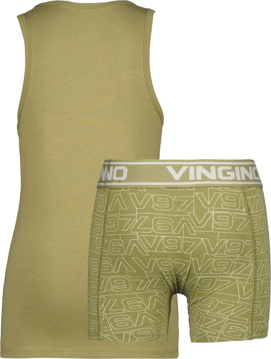 Vingino B-231-16 Fine Art Set Nachtkleding Jongens - Groen - Maat 158/164