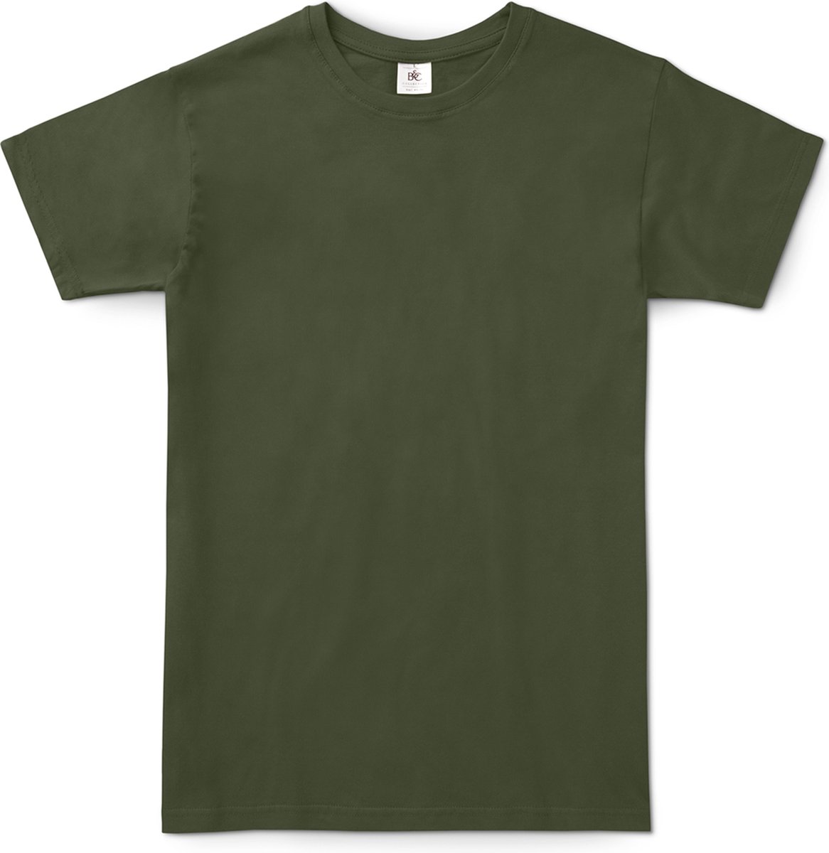 B&C Exact 150 Heren T-Shirt - Urban Khaki - Small - Korte Mouwen