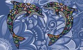 Dolphins Flowers Abstract Colours Photo Wallcovering