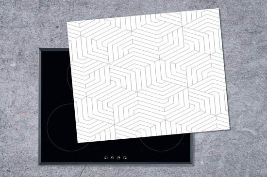 KitchenYeah® Inductie beschermer 65x52 cm - Abstract - Patronen - Design - Lijn - Kookplaataccessoires - Afdekplaat voor kookplaat - Inductiebeschermer - Inductiemat - Inductieplaat mat